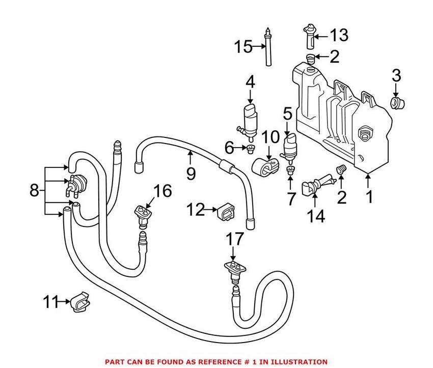 Windshield Washer Fluid Reservoir